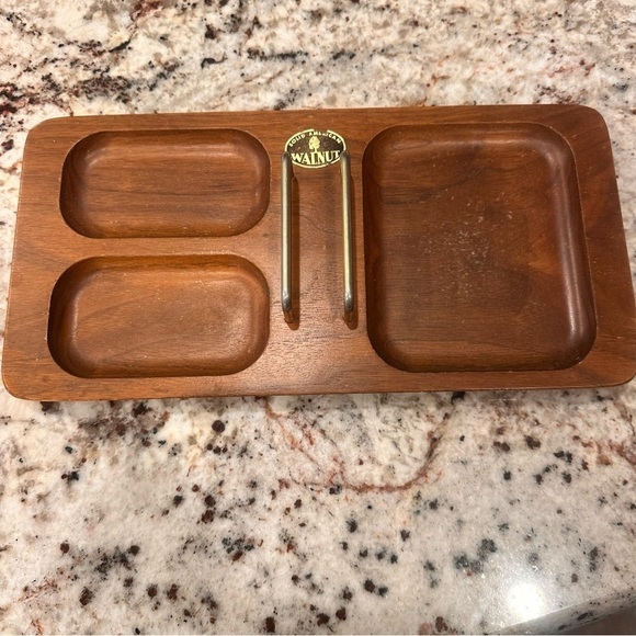 Vintage office desk set pencils pens paper clip sticky note organizer walnut - Picture 8 of 10